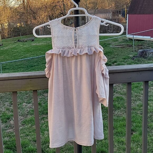 Umgee Cold-Shoulder Mesh Neck 3/4 sleeve top size S - Picture 6 of 6